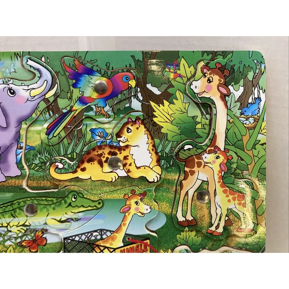 Safari Jungle Wooden Toddler‎ Chunky Puzzle 11 Piece 2005 Forever Toys